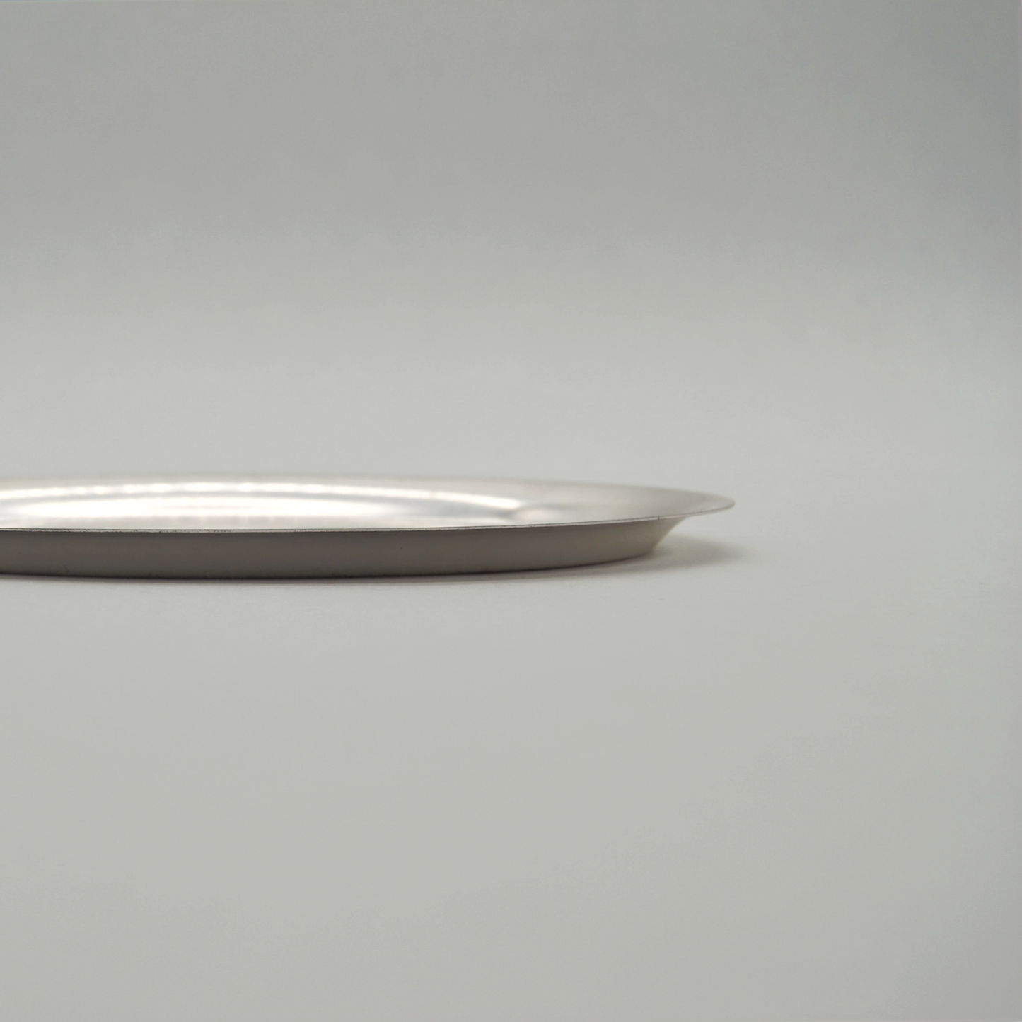 Vintage serving plate stainless steel matt oval