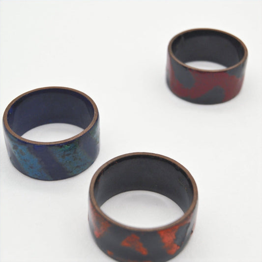 Lot de 3 ronds de serviette en métal vintage aux couleurs élégantes