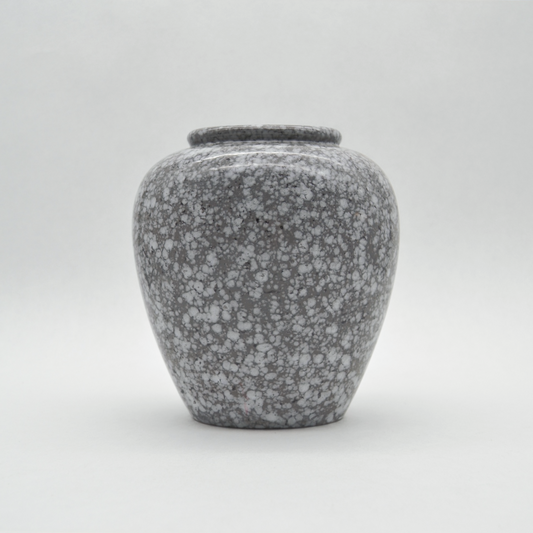 Vintage vase grey/white speckled
