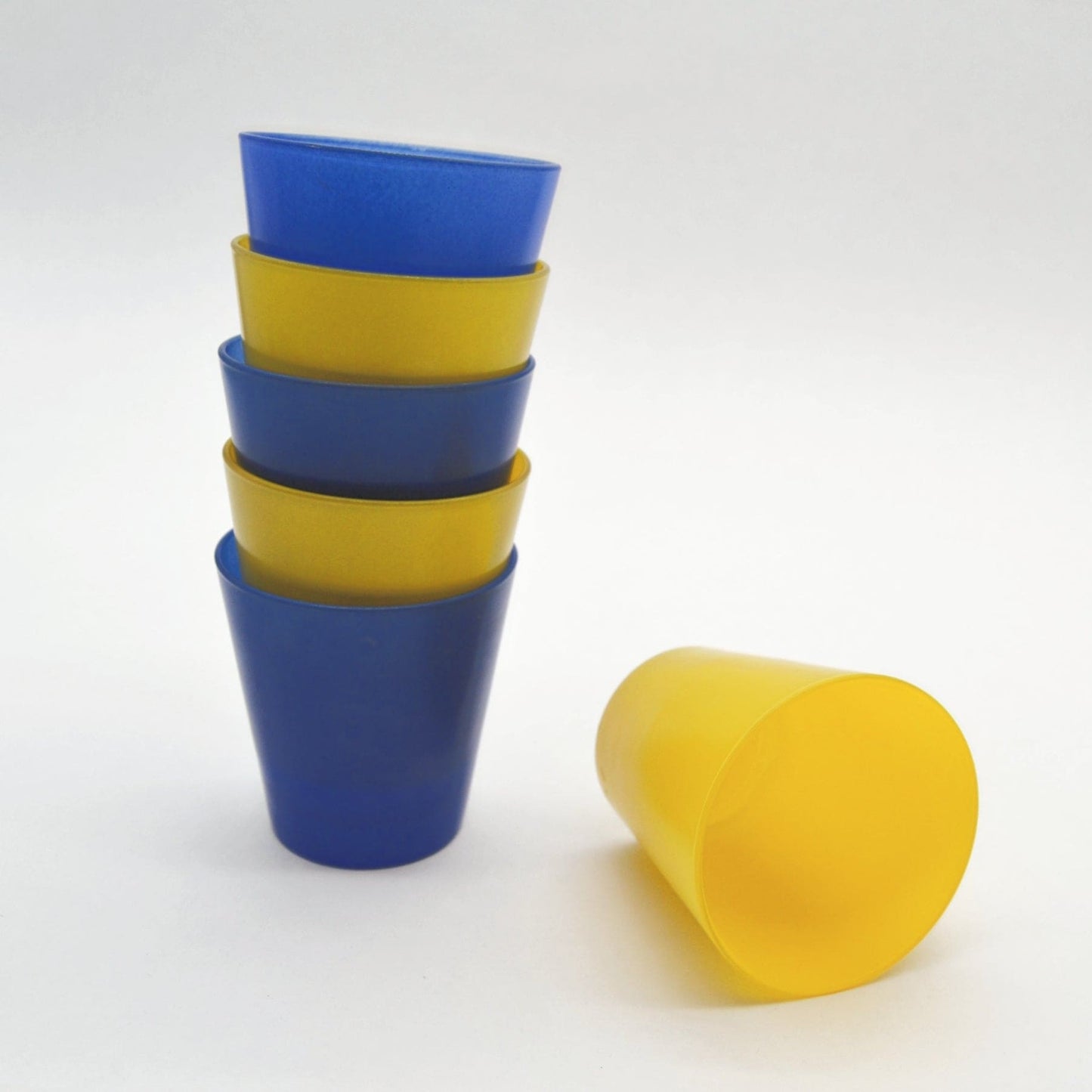 Vintage glasses blue/yellow by Cerve Italy set of 6