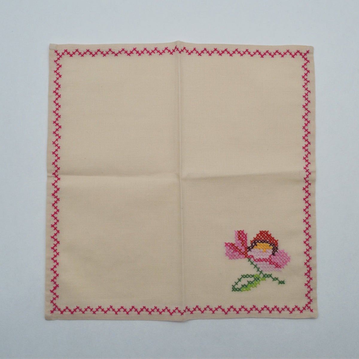 Set von 6 Vintage Servietten bestickt