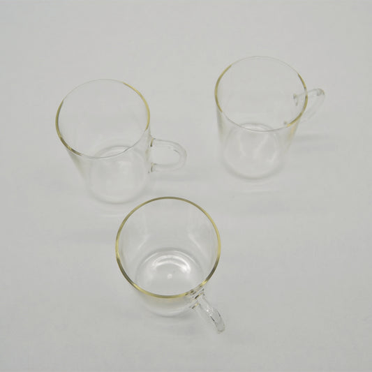 Vintage teacup glass set of 3