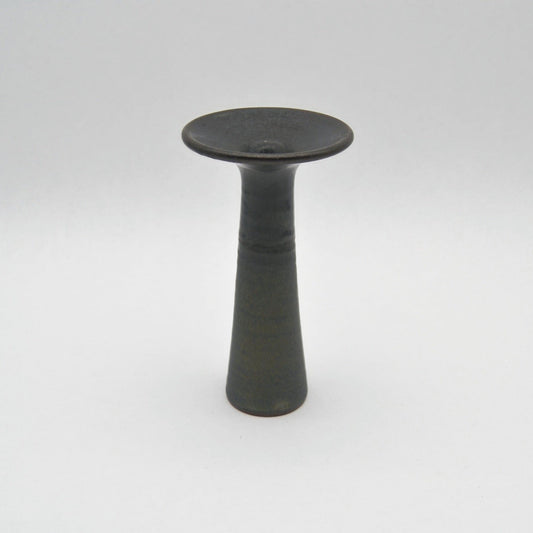 Vintage candlestick dark green/moss green, handmade