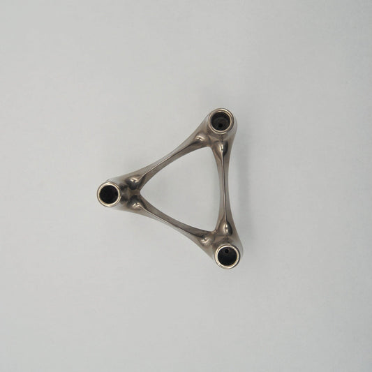 Vintage candle holder module fabric nail BMF chrome-plated metal 60s