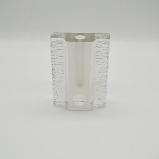 Vintage Solifleur Glasvase mit Relief
