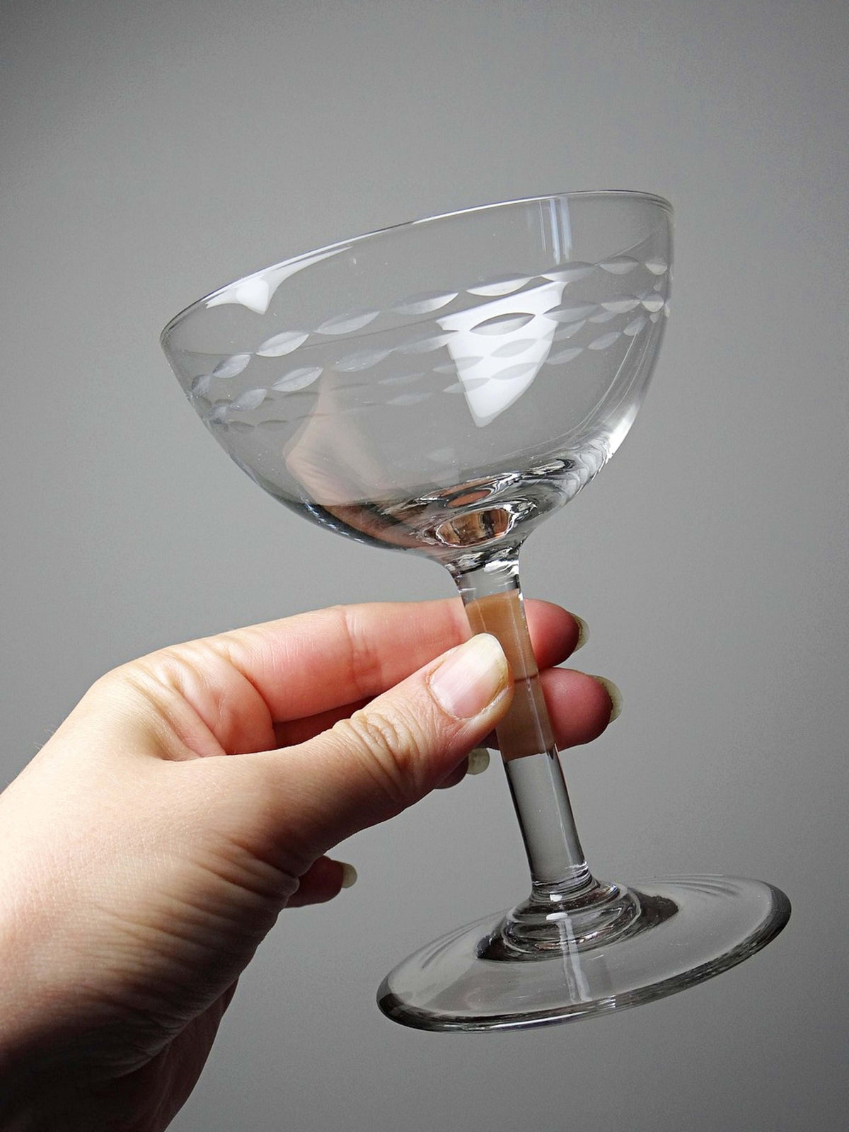 Set von 4 Vintage Champagnerschalen "Marie-Antoinette" Art Déco
