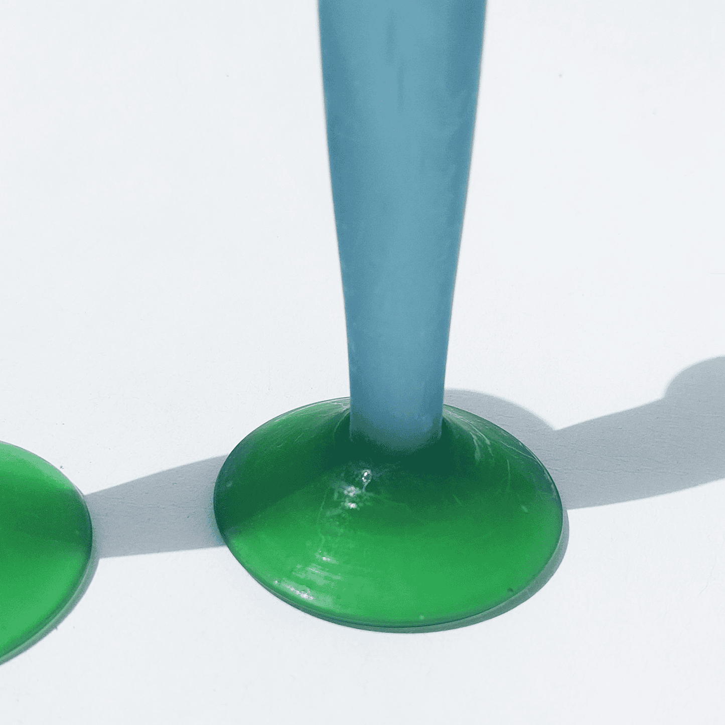 Bougeoirs vintage Aqua turquoise d'occasion, lot de 2