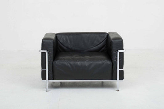 Fauteuil vintage LC3 de Le Corbusier pour Cassina noir années 1960
