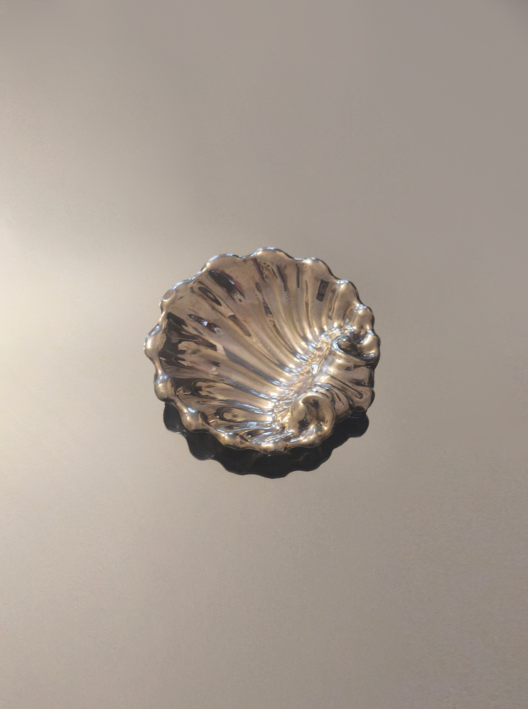 Vintage Vide-poche Muschelform versilbert