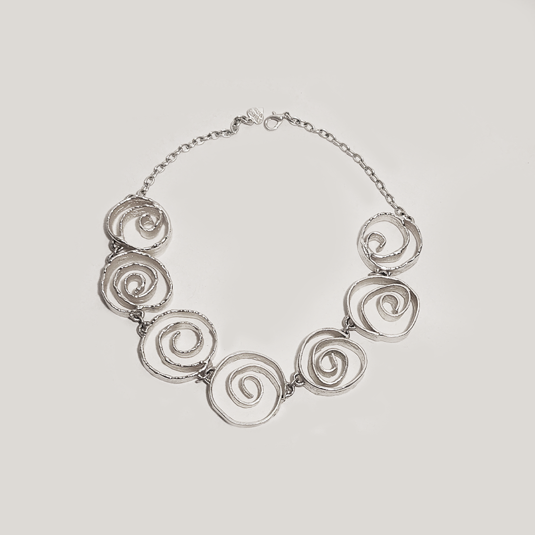 Collier Vintage Spirales Argent motif spirale unique