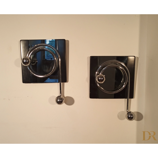 Vintage Wandkleiderbügel von Willy Rizzo für Mario Sabot braun Melamin 1970er