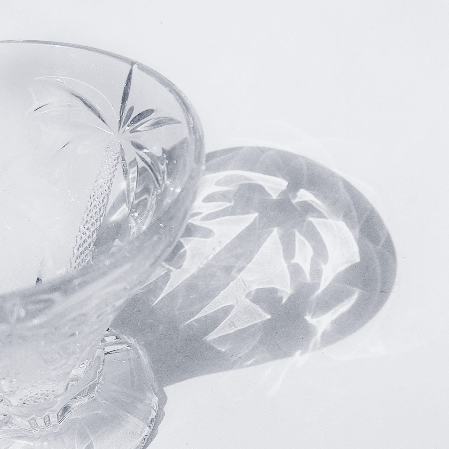 Vintage dessert bowl Palmito crystal transparent