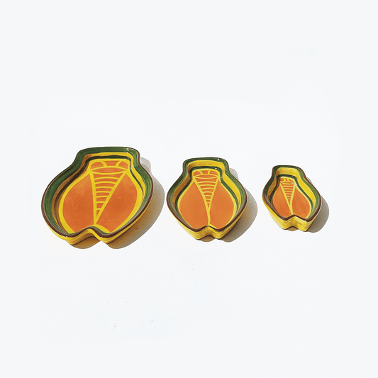 Bol vintage Cigale très bon orange, jaune, vert en céramique