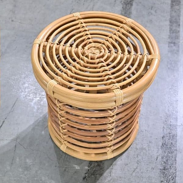 Vintage Hocker von Yuzuru Yamakawa für Yamakawa Rattan