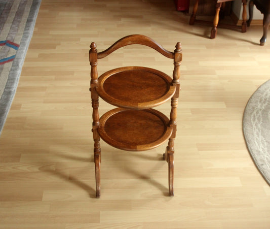 Vintage Etagere Beistelltisch aus Eiche, 1940er