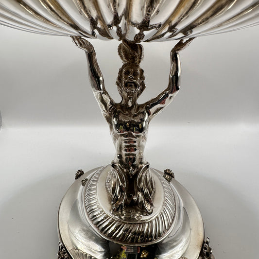 Vintage Muschelschale Echtsilber Triton Figur handgefertigt