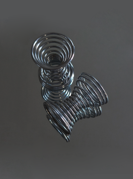 Set von 2 Vintage Eierbecher Spiral
