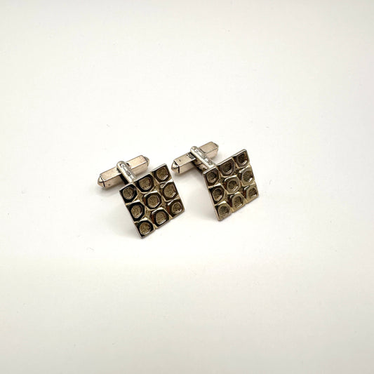 Vintage Manschettenknopf 800er Silber Reliefmuster