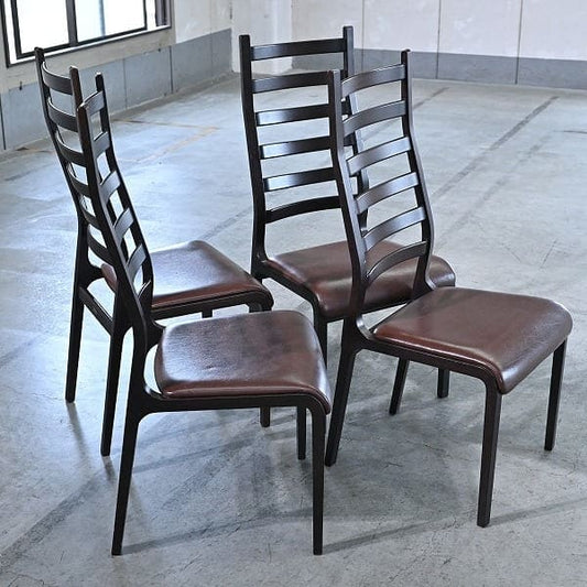 Set von 4 Vintage Ladder Back Stuhl von Mitsumasa Sugasawa für Tendo
