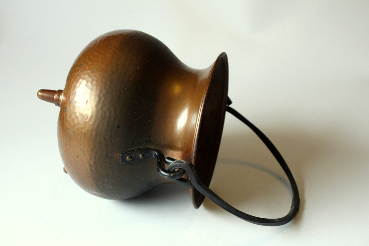 Vintage Kupferkessel Blumentopf gehämmert