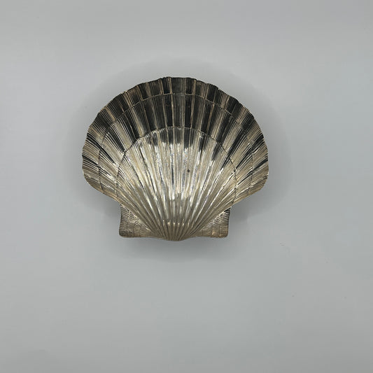 Vintage Muschel-Schale Sterling Silber dreibeinig fein strukturiert
