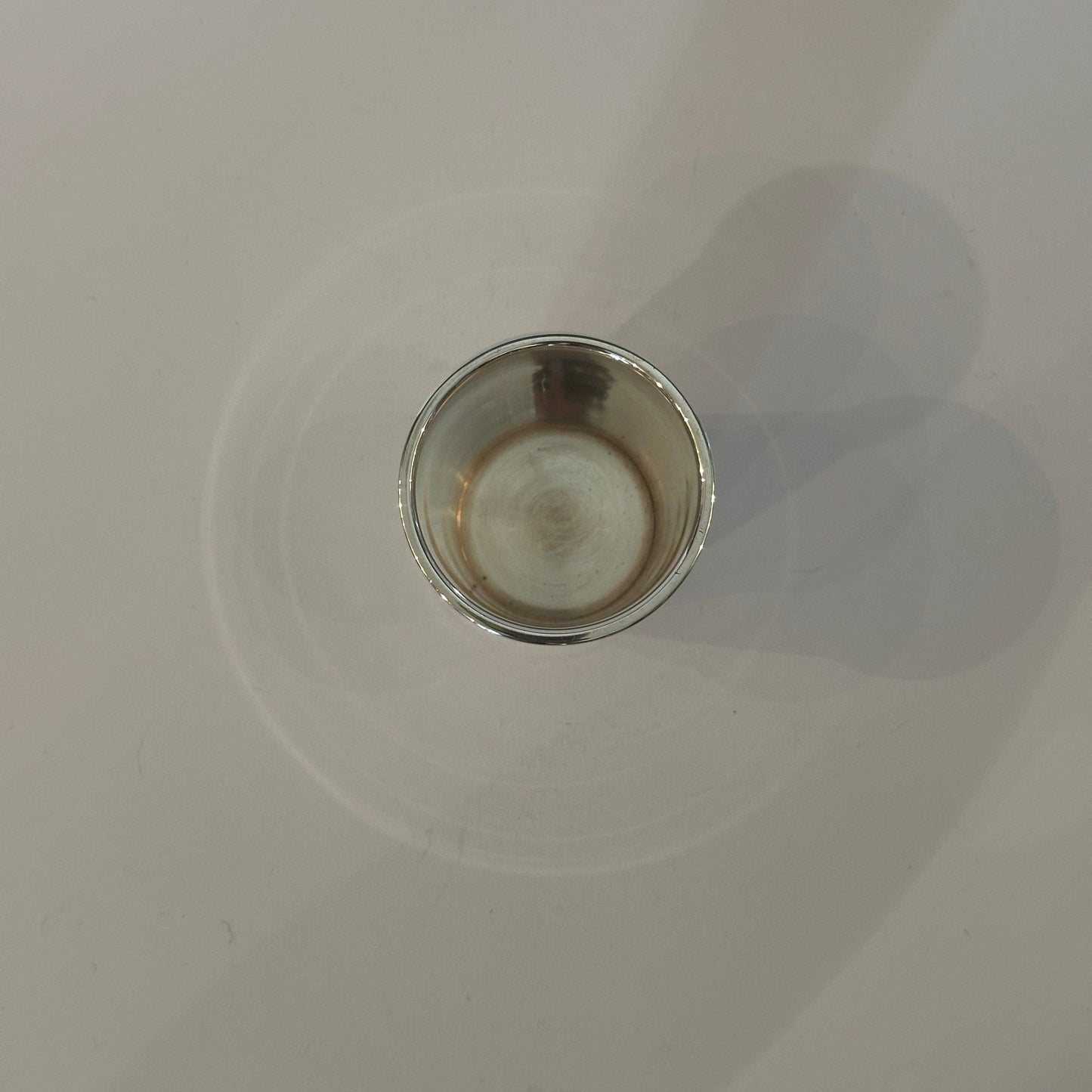 Vintage silver cup by Cartier with cross-hatch decoration