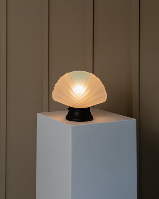 Vintage table lamp Murano glass white light blue Space Age design Italy 1980s