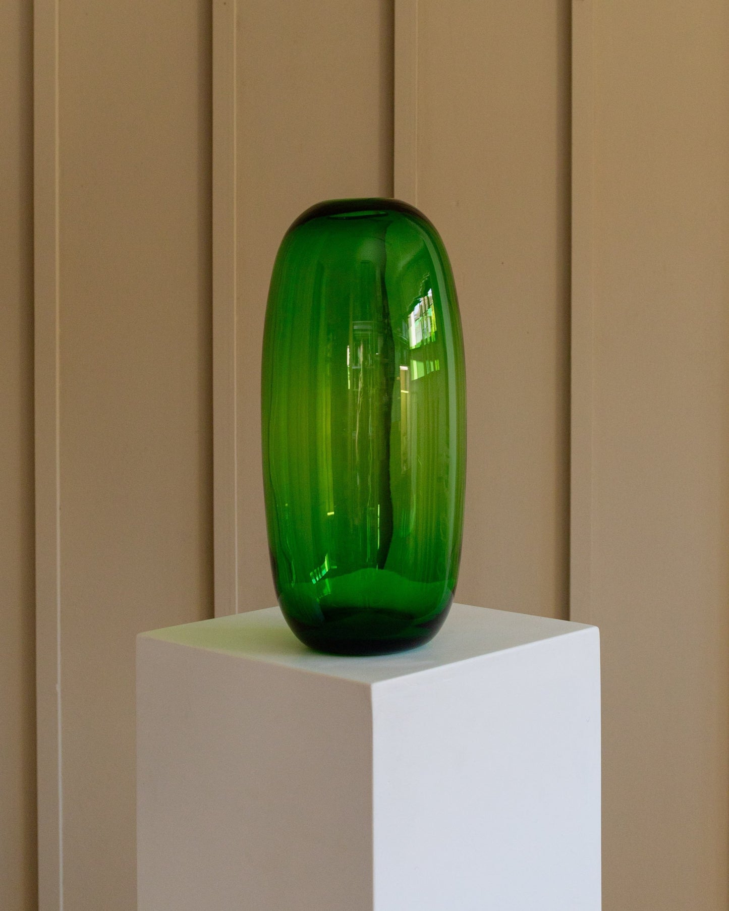 Vintage Vase green glass by Maria Vinka for Ikea 1990s Mid Century Design