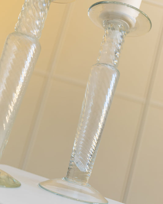 Vintage Kerzenhalter Murano Glas von Franco Moretti Set von 2