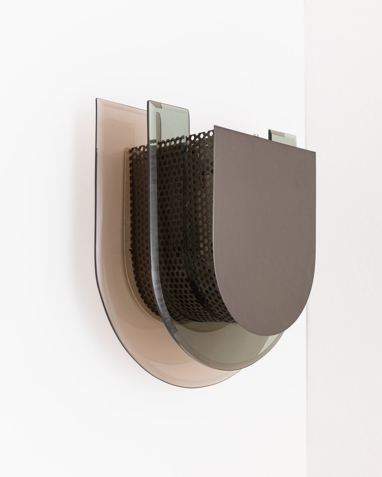 Vintage wall lamp by Murano for Murano silver glass, metal 1970s