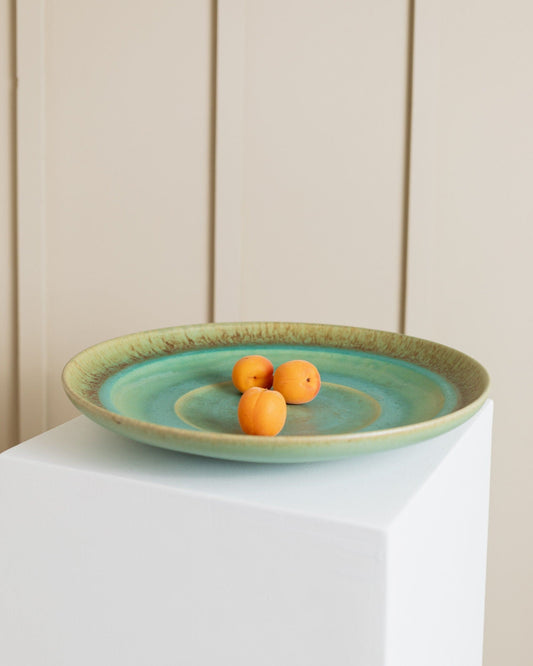 Vintage Bowl Ceramic from Denmark Green Turquoise Gradient 1970s