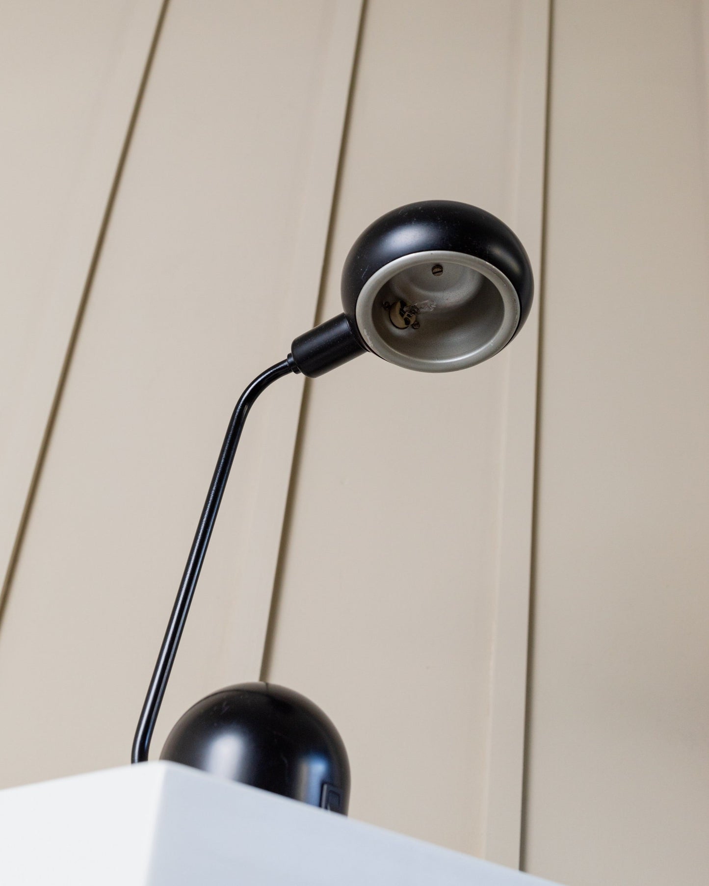 Vintage Table Lamp Metal Black Postmodern Memphis Style Italy 1980s