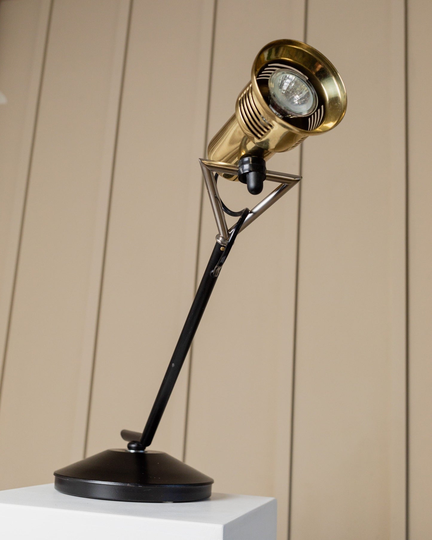 Vintage table lamp Hollywood Regency 80s by Gigidi Iluminazione black gold