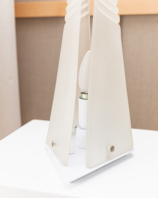 Vintage table lamp by Murano for Murano white 70s