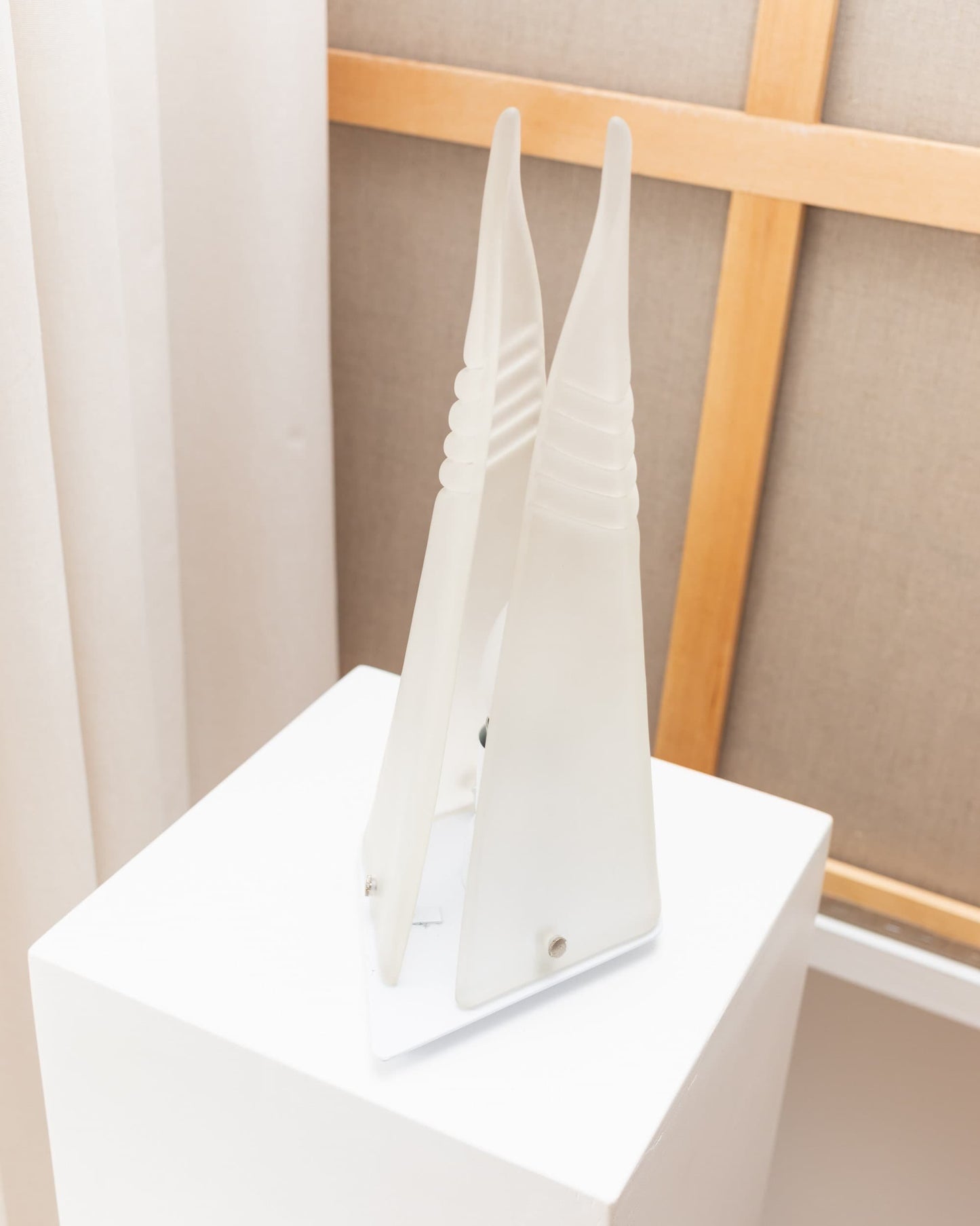 Vintage table lamp by Murano for Murano white 70s