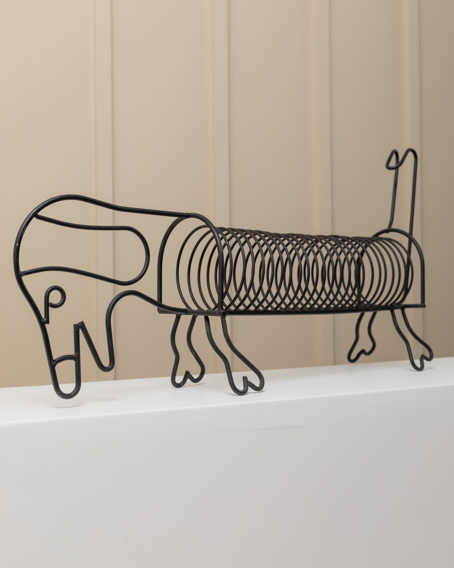 Vintage Spiral Dachshund Metal Italy 1980s