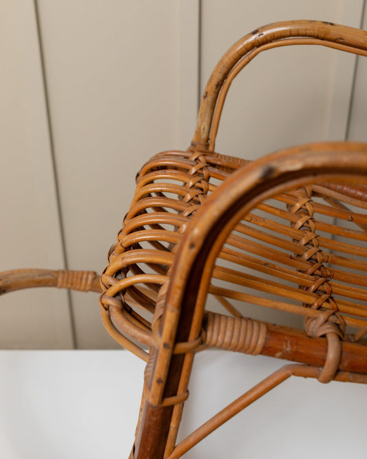 Vintage Bambus-Schaukelstuhl für Kinder Boho-Stuhl Mid Century Design Italien 1970er