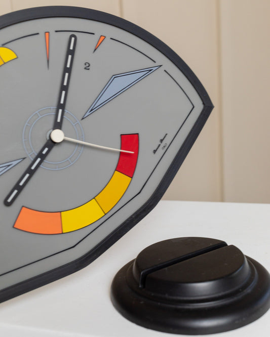 Horloge murale vintage de Diamantini Domeniconi colorée de style Memphis Italie années 1980