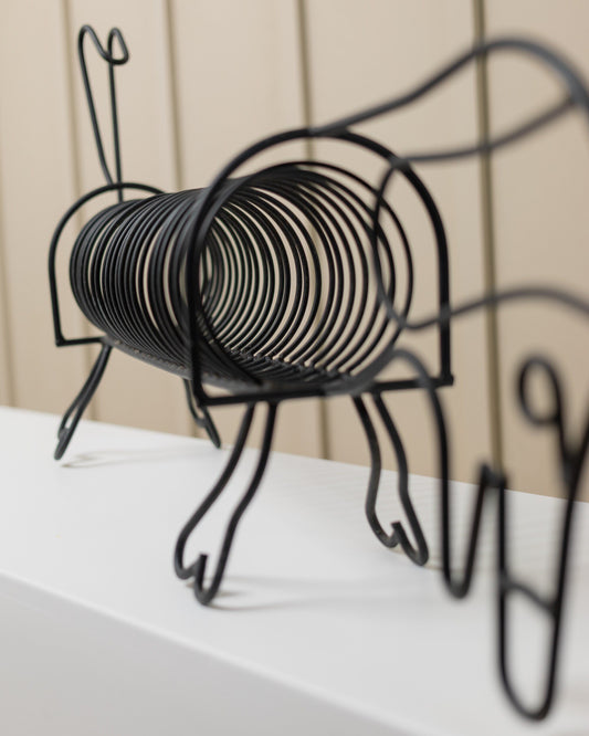 Vintage Spiral Dachshund Metal Italy 1980s