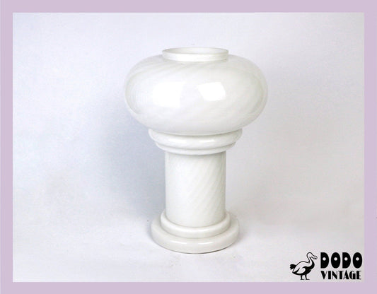 Vintage Murano Tischlampe Pilz von Barovier & Toso 60er Lattimo Filigrana