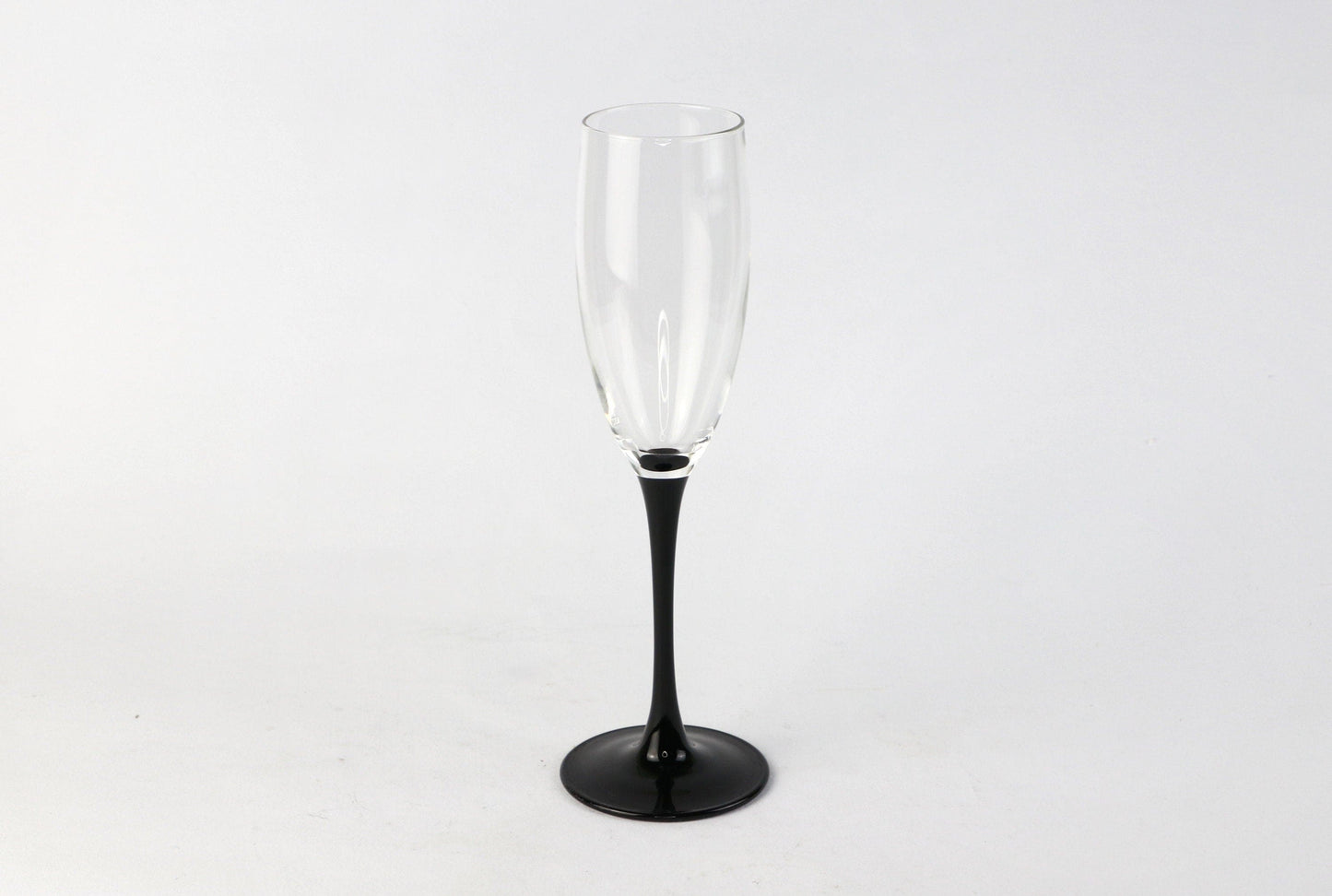 Vintage champagne glass by Luminarc Black Art Deco 80s set of 4