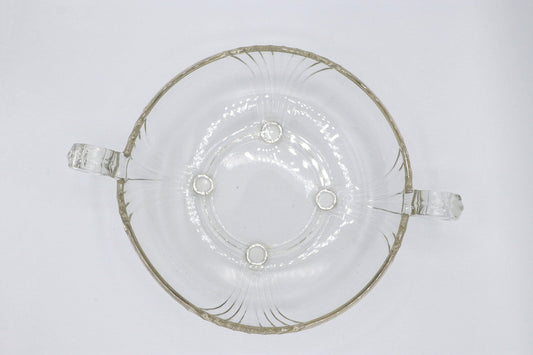 Vintage Bowl Art Deco Revival Glass France 1980s