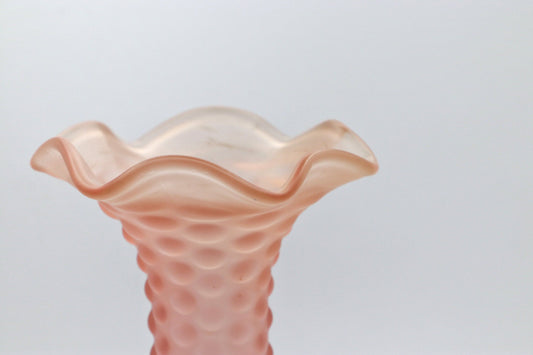 Vintage Rosalin Blumenvase Rosa Noppen Wellenrand 1930er 70er Art Deco