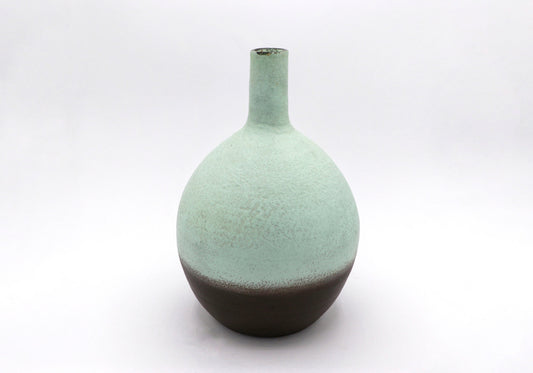 Vintage Vase Keramik Mintgrün Braun Lava 1960 1970