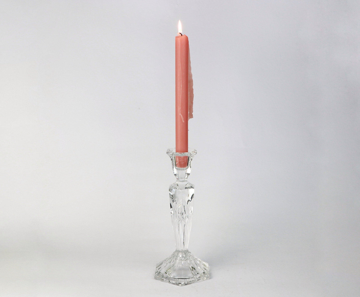 Vintage Kerzenhalter Kristallglas Art Deco Revival 1980er