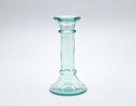 Vintage Candle Holder Glass Mint Green 80s Set of 2