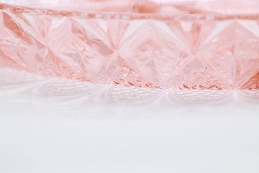 Vintage bowl Rosalin glass pink Art Deco from the 50s