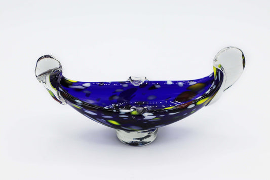 Vintage Ashtray Murano Gondola by Seguso Cobalt Blue Glass Italy 70s