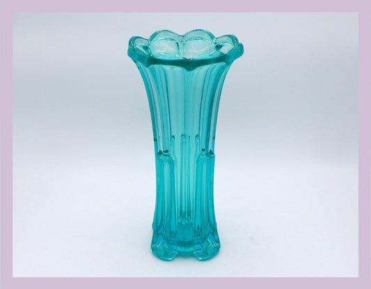Vintage Vase Uranium Glass by Rudolf Schrötter for Rudolfova Hut Mint Green Art Deco