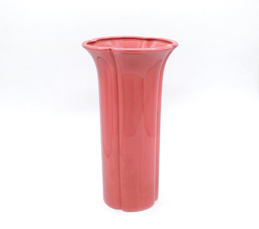 Vintage Blumenvase Koralle Rosa von KYOEI JAPAN 70er